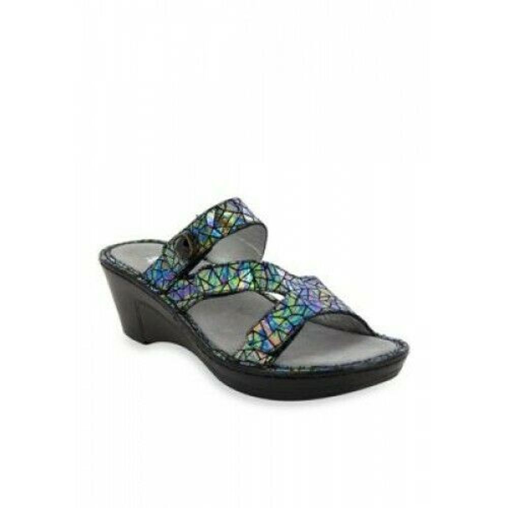Alegria Loti tectonic Sandal Wedge Slide Slip On 8